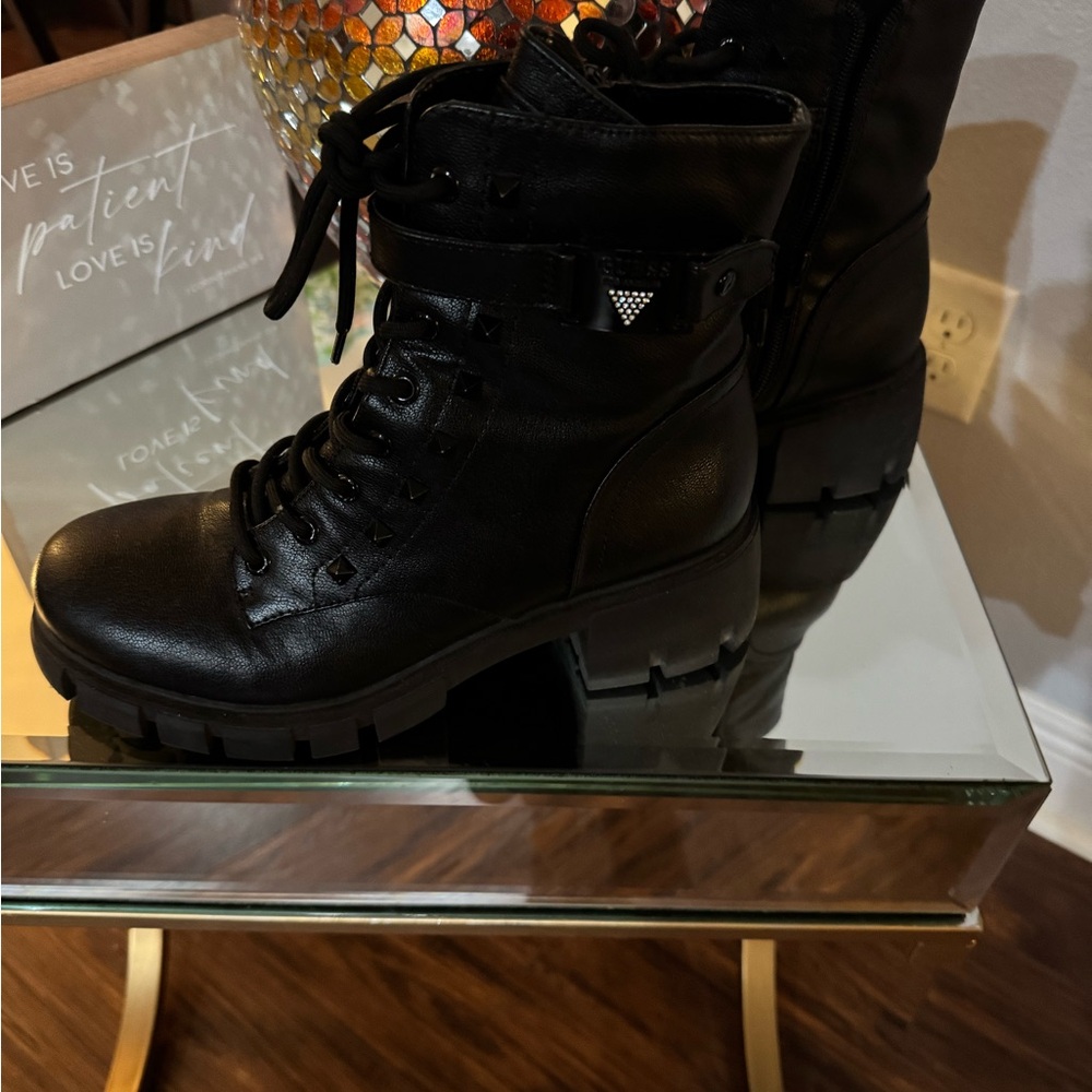 Guess Black Combat Boots 9